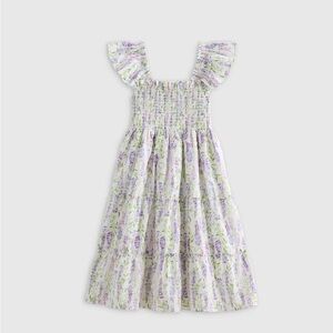 Quince 4T Purple Smocked Sundress with Flutter Sleeves